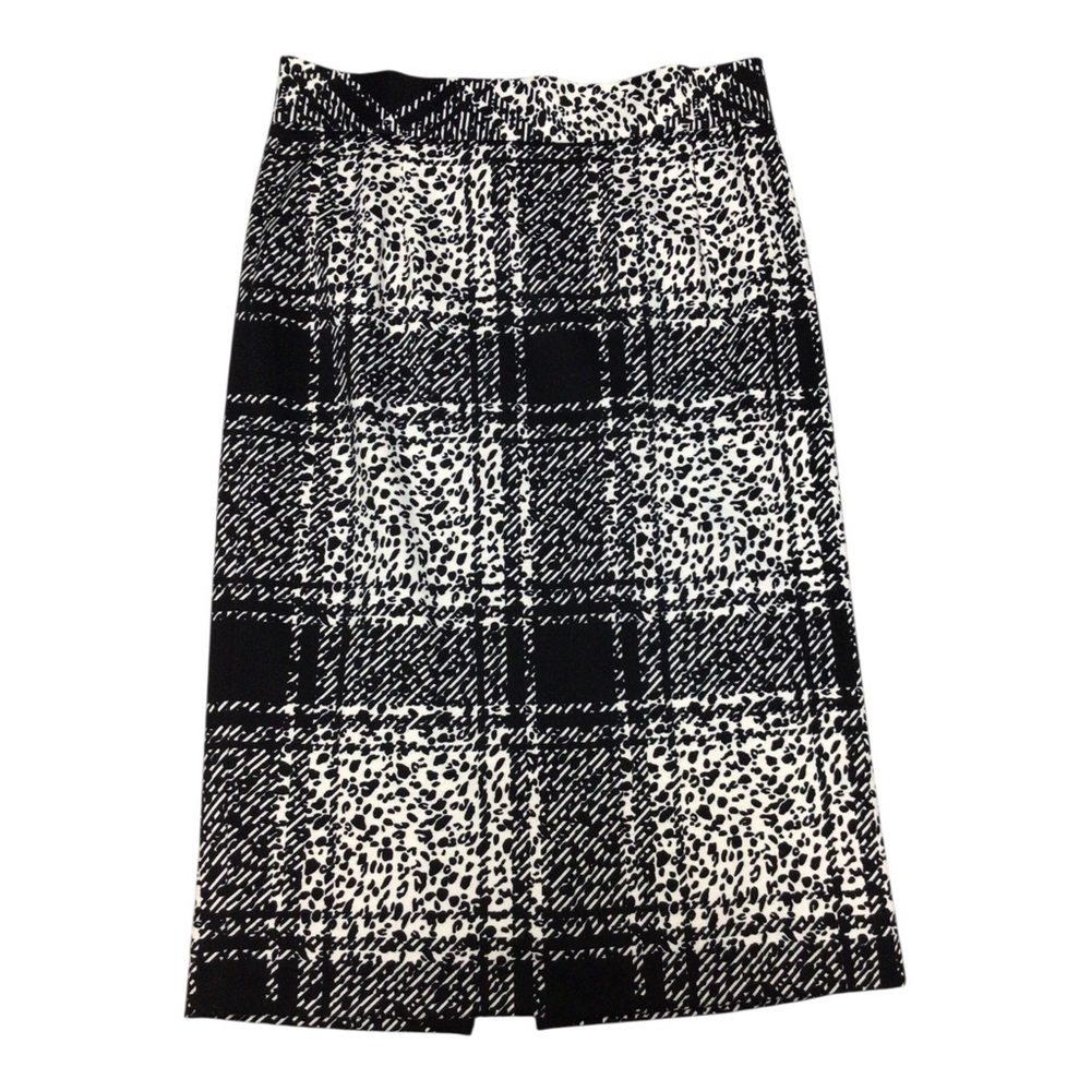 Antonio Melani Black and White Plaid Pencil Skirt Sz 6 Back Zip Lined Career